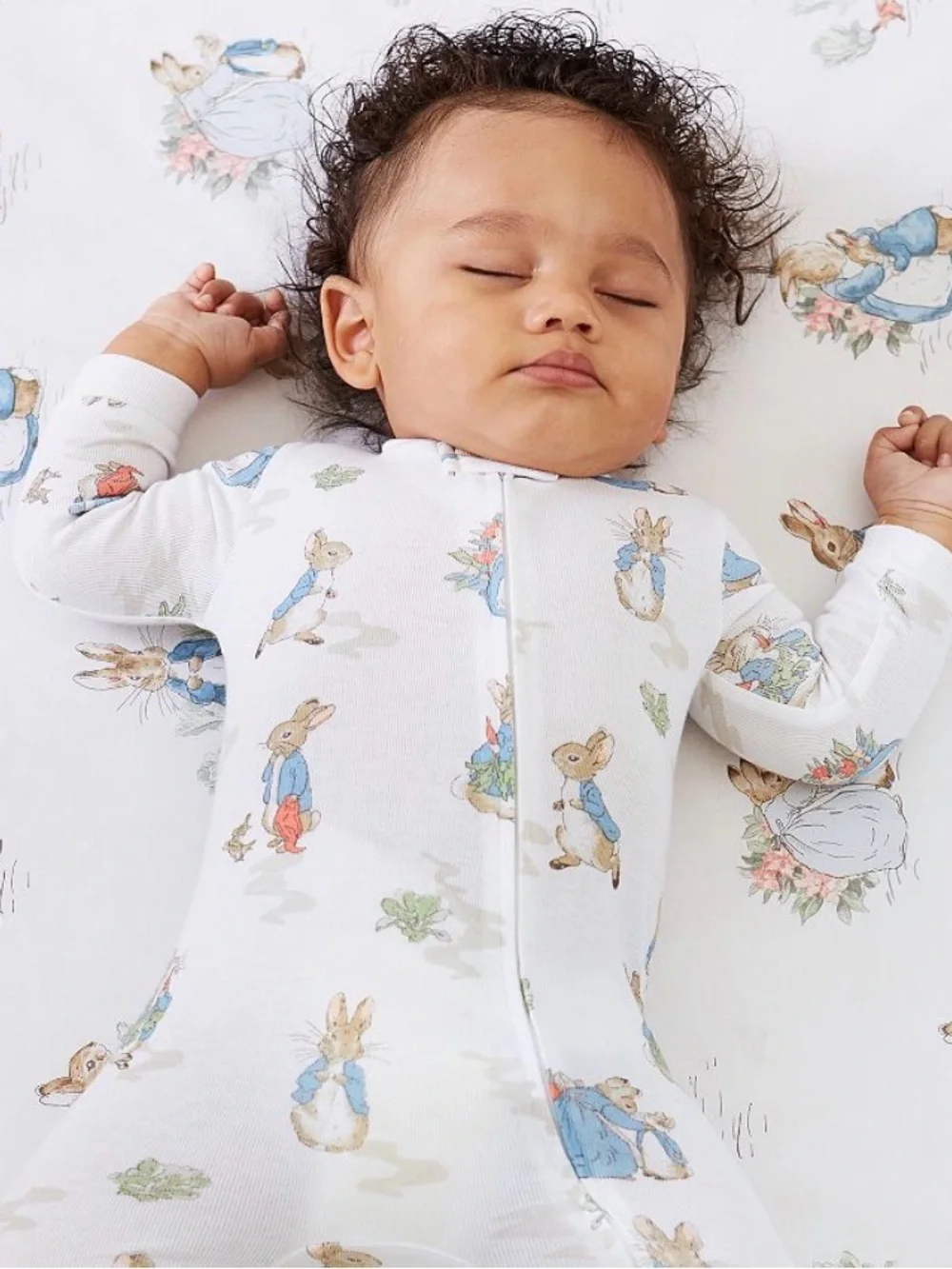 Pottery barn kids Peter rabbit organic cotton crib sheet elastic